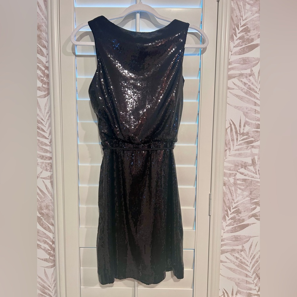 🆕 NWT White House Black Market Black Sequin Mini Dress Size 00 - Picture 7 of 7